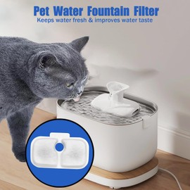 8 Pcs Cat Water Fountain Filters,Pet Fountain Filter Replacement fit for Dockstream Cat Water Fountain PLWF005/PLWF115/PLWF105, Water Fountain Filter Replacement More 4 Months Set for Cat Fountain