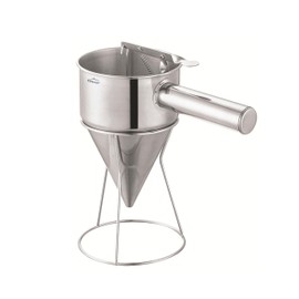 Lacor - 67151 - Dosing Funnel, Ideal for Filling or Decorating, Stainless Steel 18/10, Ergonomic Handle, 8 mm Spout Nozzle, 1.25 Litre Capacity, Dishwasher Safe, Includes Stand