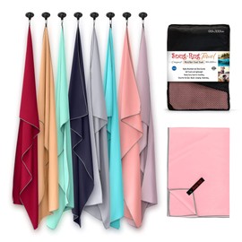 Snug Rug Microfibre Towel Extra Large XL 200 x 90cm – Super Absorbent - Quick Drying - Lightweight Compact Travel - Antibacterial Swimming Sports Travel Sand Proof Beach Towels - Salmon Rose Pink