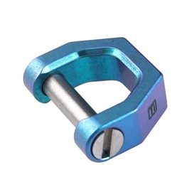 [MecArmy] CH2 Titanium D Shape Key Ring Utility Key Ring Screw Shackle Key Chain Car Key Tool Key Ring for Daily Carry, blue S