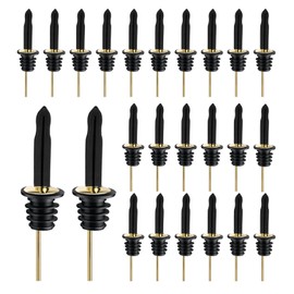 Pafusen 24 Pack Liquor Bottle Pourers, Liquor Pour Spout for Liquor Bottles, Stainless Steel Olive oil Dispenser Spout, Alcohol Pourer Spouts Dust Caps Long Covers, Gold