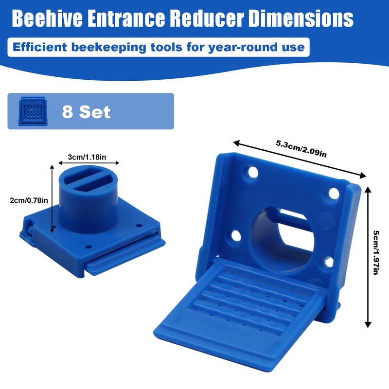 8 Pcs Plastic Bee Hive Entrance Disc, Blue Bee Entrance