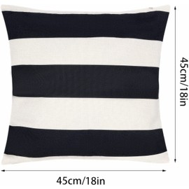 Set of 2 Striped Cushion Covers, Waterproof Linen Look Sofa Cushion, Decorative Cushion Cover for Living Room, Bedroom, Sofa, Couch Decor Cushion