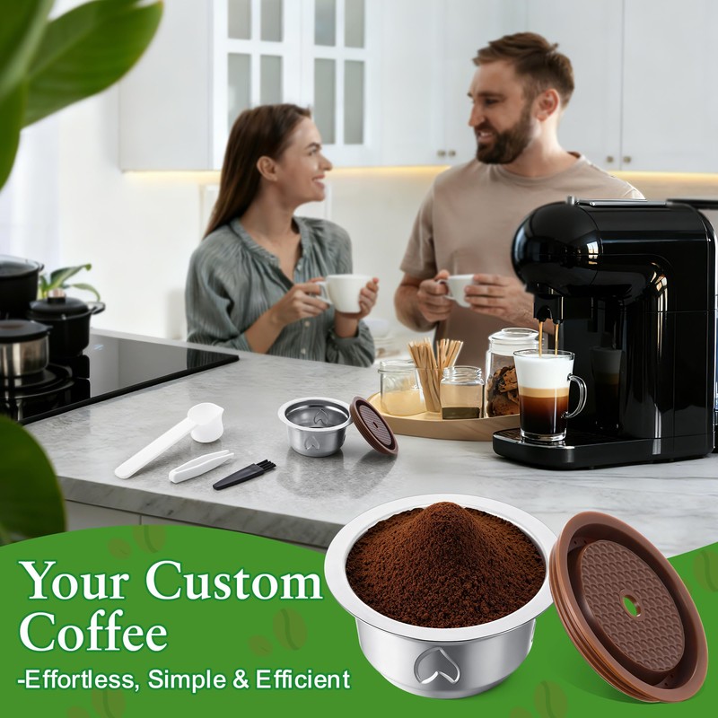 Reusable Coffee Pods Kit, 230ml Stainless Steel Coffee Capsule