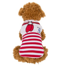 CueCue Pet's (Large) Red Novelty Design Plush Sailor Pet Sweater