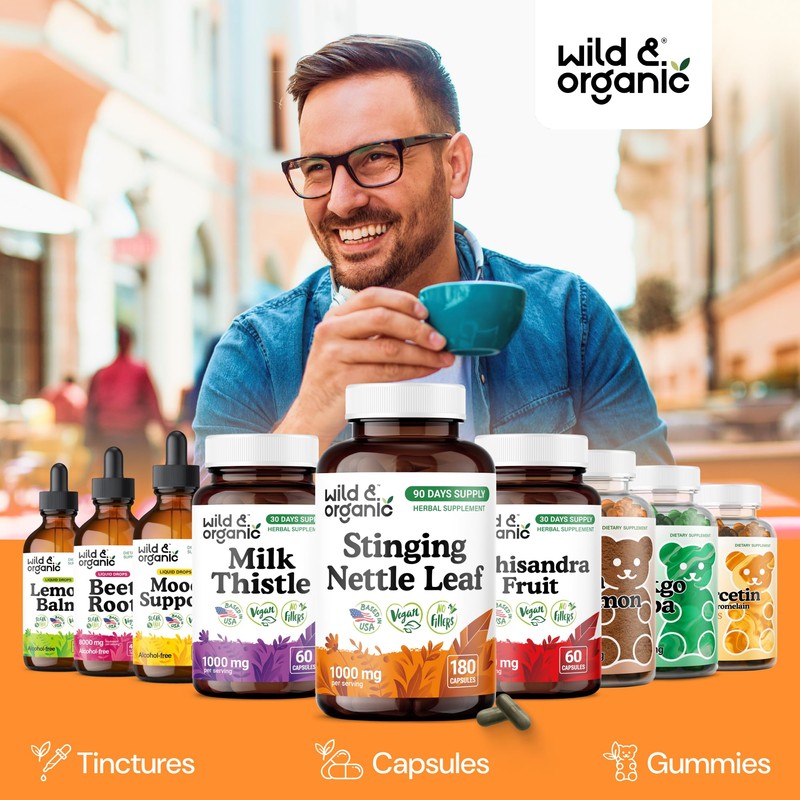 Wild & Organic Stinging Nettle Leaf Capsules 1000 mg -