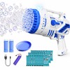 Bubble Gun for Kids, 69-Hole Bubble Blaster with LED Lights,