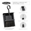UniFlame Black Fireplace Ash Shovel and Brush Set with Pan