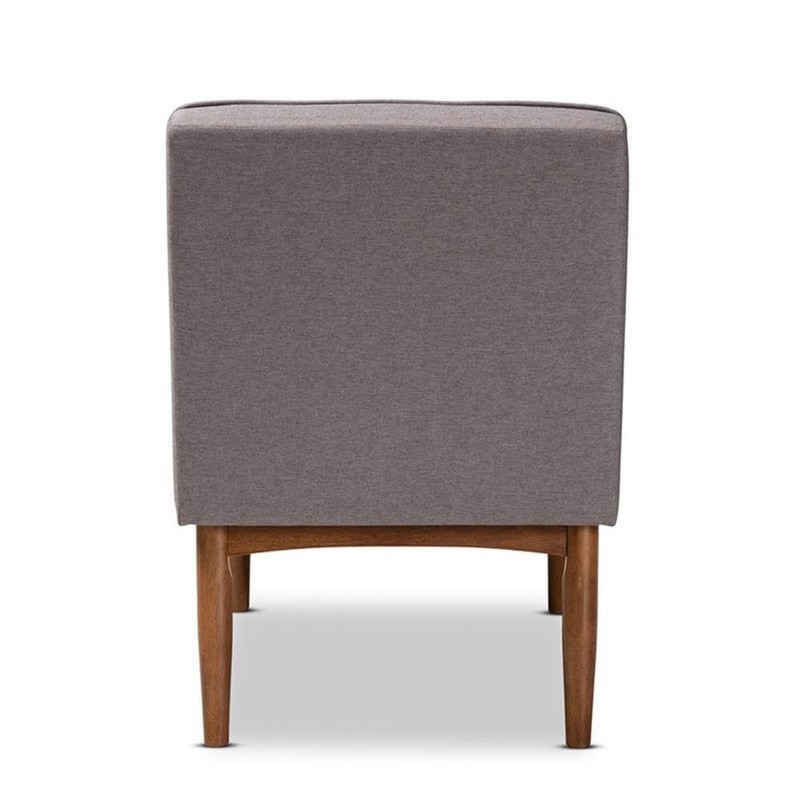 Baxton Studio Arvid Mid-Century Modern Gray Fabric Upholstered Wood Dining