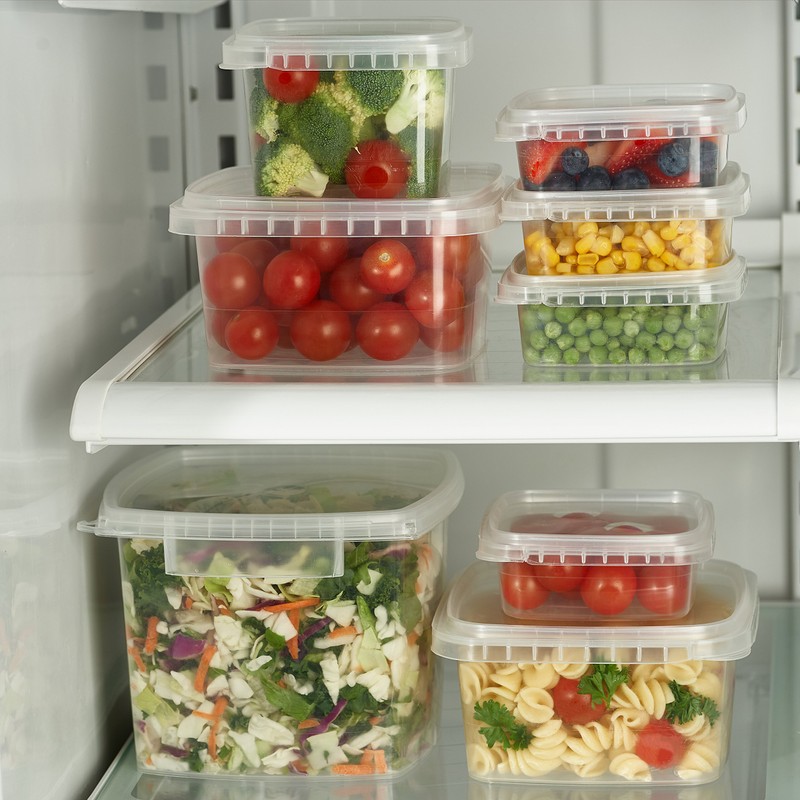 16-oz. Square Clear Deli Containers with Lids , Tamper-Proof BPA-Free