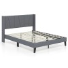 COSTWAY Queen Size Platform Bed Frame Heavy Duty w/Wingback Headboard