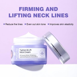Natubia Tightening and Lifting Neck Cream – Anti-aging Firm Moisturizer with Hyaluronic Acid Cupuacu Butter Caffeine Lifts sagging skin, smoothes wrinkles, moisturizes the neck and is great for women and men. / 나투비아 조여주고 리프팅 넥 크림 – 히알루론산 쿠푸아쿠 버터 카페인이 함유된 안티에이징 펌 모이스처라이저 처진 피부를 리프팅하고 주름을 매끄럽게 하며 목을 촉촉하게 하고 여성과