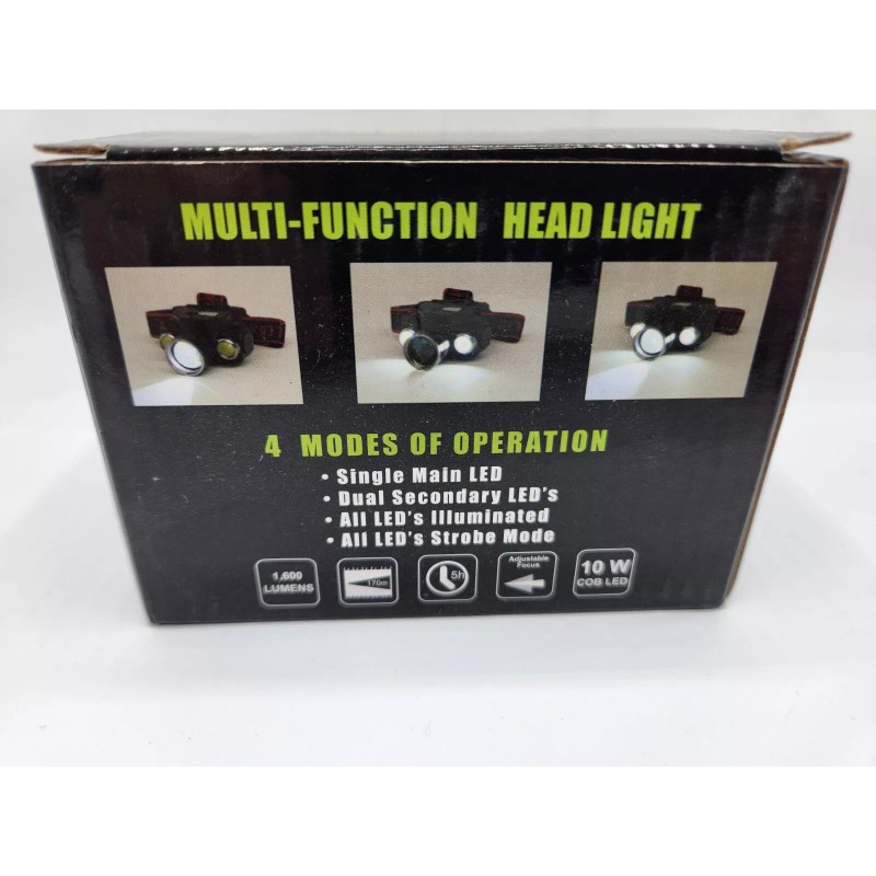 KTS Rechargeable LED Headlamp Work Light Headlight 1600 Lumen Adj