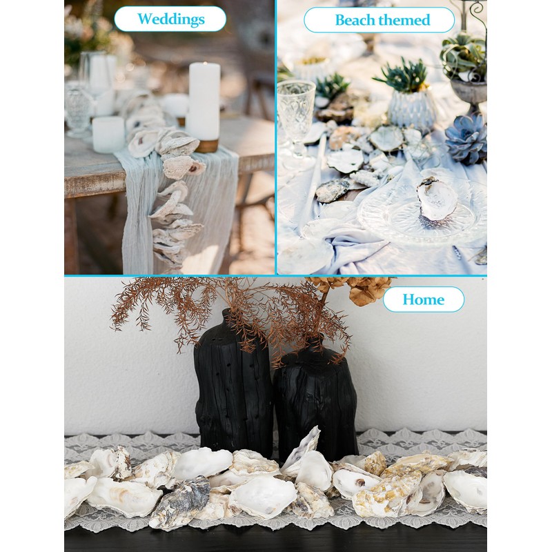 30Pcs Extra Large Oyster Shells for Crafts （ 5"-6"） ,