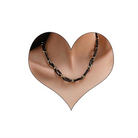 Bethynas Punk Acrylic Oval Link Neck Chain Chunky Cuban Choker Necklace Metal Resin Link Collar Statement Necklace Accessories for Women (Black)