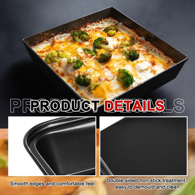 RimCereal 3 Pcs Detroit Style Pizza Pan 10 x 10