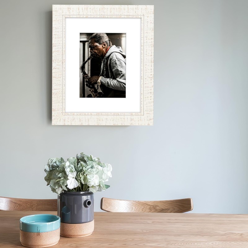 DUCIHBA 8x10 White Washed and Sanded Wood with Groove Farmhouse