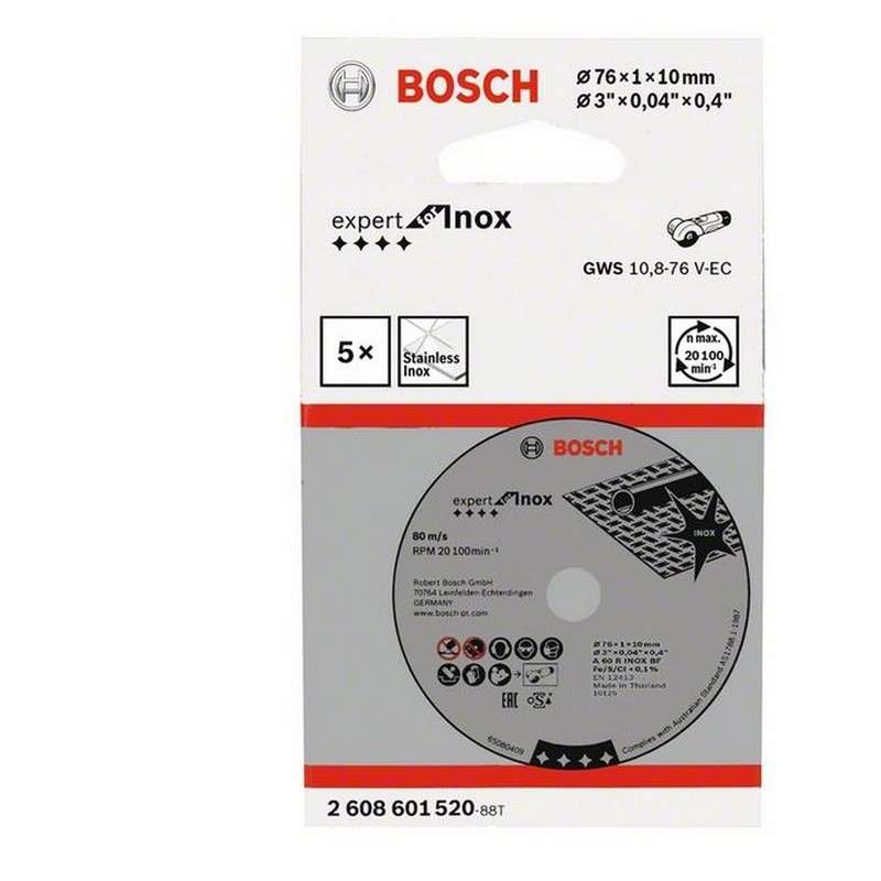 Bosch Professional 2608601520, 5 Expert for Inox Cutting Discs (for