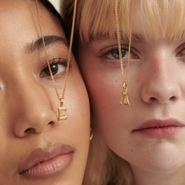 NONTAI Gold Initial Necklace for Women, Dainty Letter H Necklace Gift for Mom Layered Initial Chain Gold