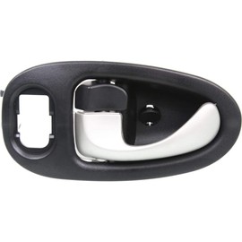 KarParts360 for Saturn Vue 2002 2003 2004 2005 Interior Door Handle Front, Driver Side Black Bezel with Silver Lever | with Door Lock Button| Trim: Base/Red Line