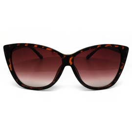 O2 Eyewear 54099 Premium Oversize XL Wraparound Tint Cats eye Fashion Sunglasses (CATS EYE, BROWN)