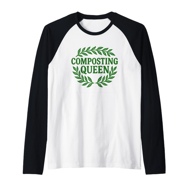 Composting Queen Eco Gardening Gift for Green Thumb Raglan Baseball