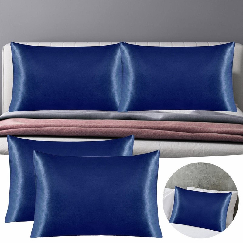 Silk Satin Pillow Case Imitation Silk Satin Solid Hotel Bedding