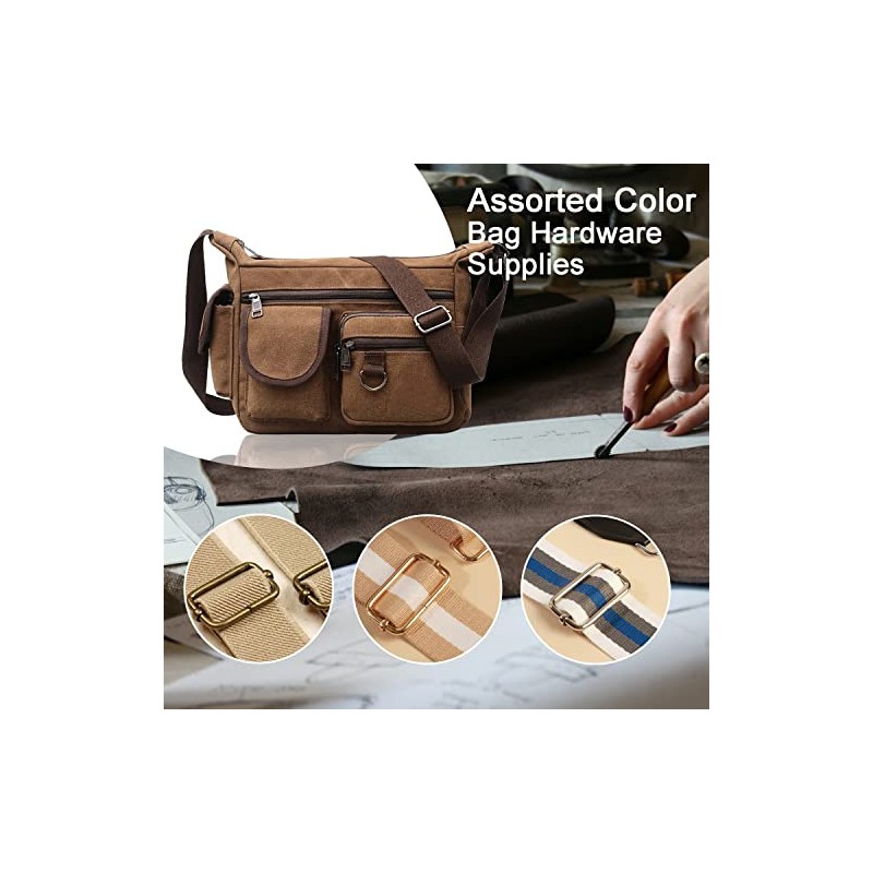 CooBigo 25 Pack 1 Inch Metal Adjustable Slide Buckles Tri-Glide