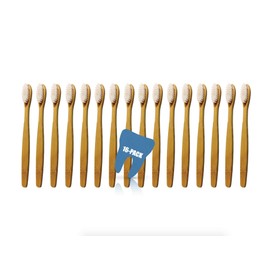 Organic, BPA-Free Bamboo Toothbrush - Biodegradable, Environment-Friendly, Natural, Compostable, Vegan - Clean Teeth, Clean Conscience, Good Oral and Heart Health (16-Pack, White - Hard Bristle)