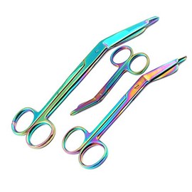 OdontoMed2011® Titanium Galaxy Rainbow 3 Pc - 3.5", 5.5" and 7.5" Ultimate EMS Bandage Lister Scissor Ideal for Nurses, EMT, Medical Students, Firefighter, Fisherman, Hobbiest and Taxidermy