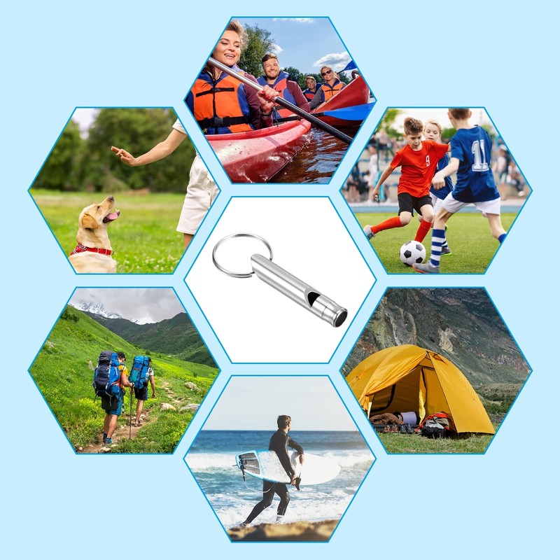 PATIKIL Emergency Whistles, 12 Pack Safety Whistle with Keychain Loud