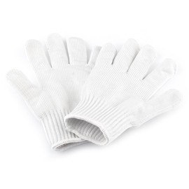 Yuecoom Cut Resistant Gloves, 1 Pair Kitchen Cut Gloves Stainless Steel Wire, Cut Resistant White Cooking Gloves for Gardening, Butcher's Work, Outdoor Protection Tool