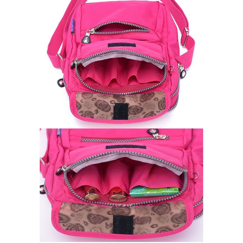 GFM® Womens Nylon Waterproof Cross Body Shoulder Bag - Pink