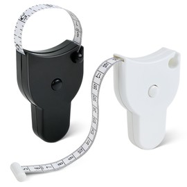 Pack of 2 Measuring Tape Body 150 cm / 60 Inch Retractable Tape Measure Sewing Body Measuring Tape for Measuring Length, Chest, Waist (Black + White)