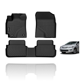 KELCSEECS Floor Mats Custom for 2008 2009 2010 2011 2012 2013 Corolla Sedan Waterproof Car Mats All-Weather Guard Floor Liners Automotive for Front and Rear Row Corolla Accessories Black