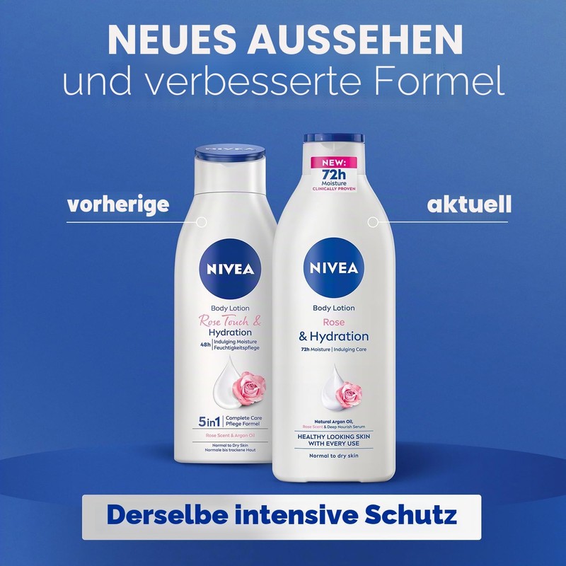 NIVEA Rose Touch 48 H Moisturising Body Lotion with Argan