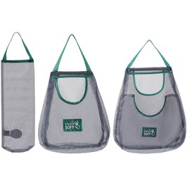 KALOLINNA Vegetable Hanging Set of 3 Fruit Storage Bags, Grocery Bag Stocker, Onions, Wall-Mounted Grocery Bag, Breathable, Storage Net, Reusable, Organizing, Space-Saving, Quick Access to Hanging Bag