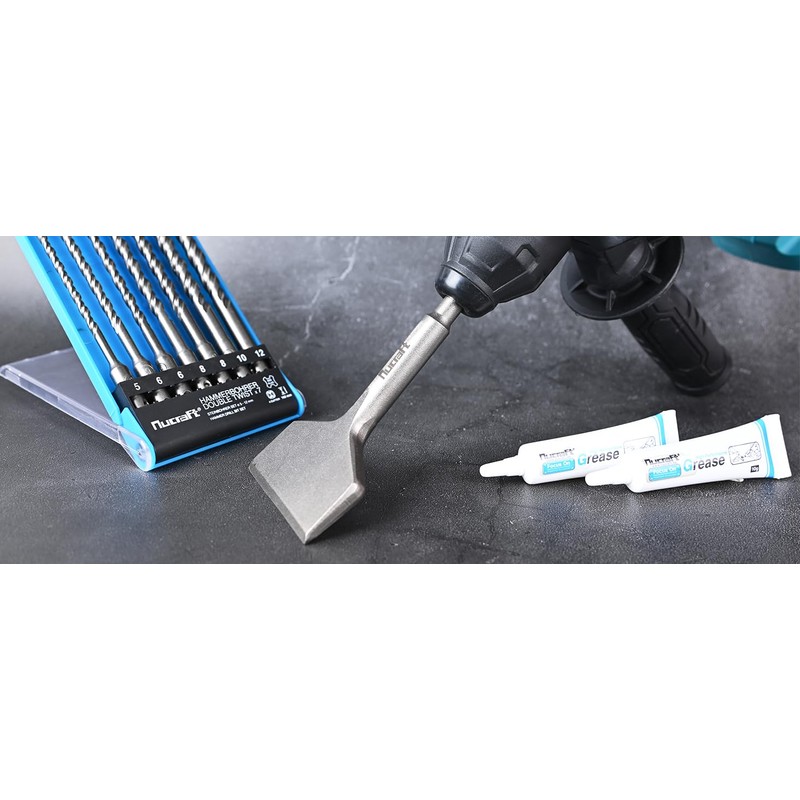 Nucraft SDS-Plus Tile Chisel, 165mm x 75mm, 15° Bent Scraper