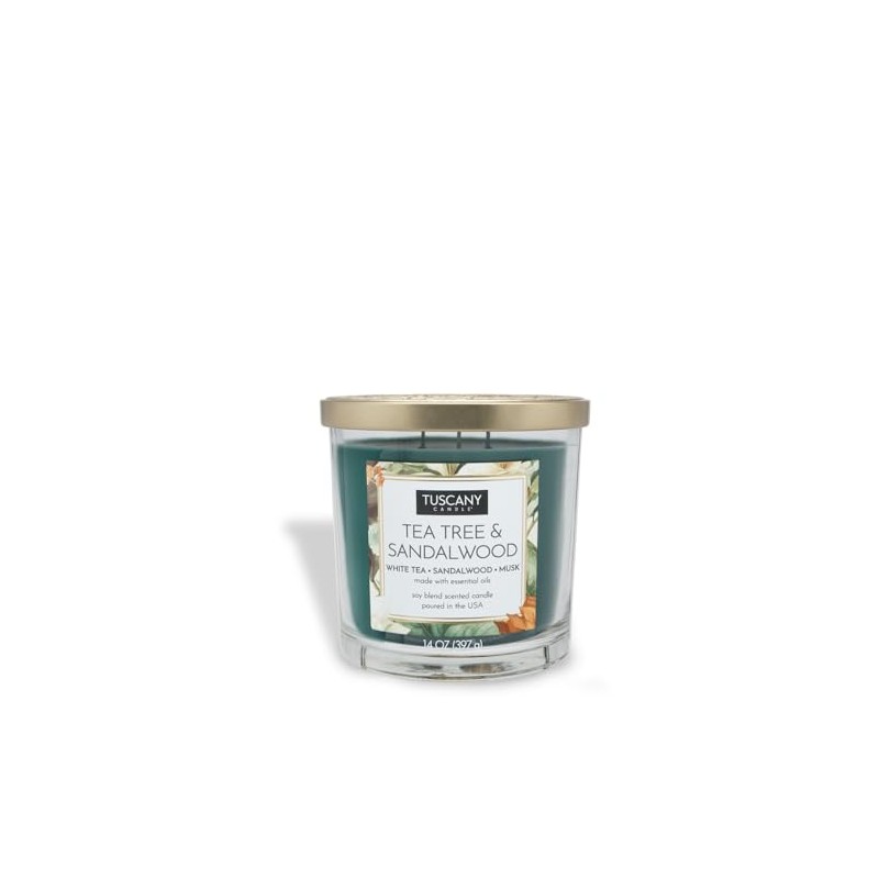 Tuscany Candle Tea Tree & Sandalwood Long-Lasting Scented Jar Candle,