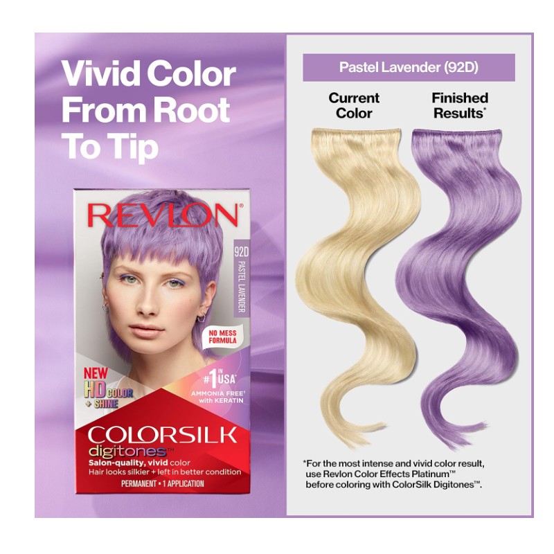 Revlon Colorsilk Digitones W/ Keratin Perm Hair Color 92D PASTEL