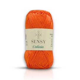 Sensy Calinia Hilo de algodón 100 % mercerizado Giza, hilo Amigurumi, 134 yardas, calibre 2 fino (naranja)