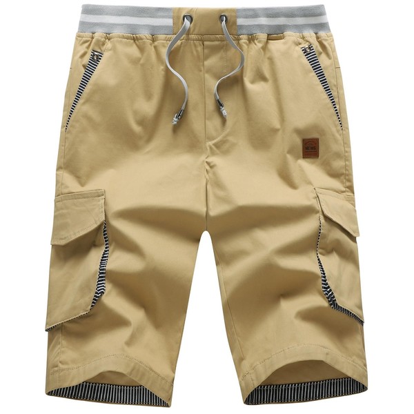 ZOXOZ Men's Shorts Summer Leisure Chino Cotton with Multiple Pockets,