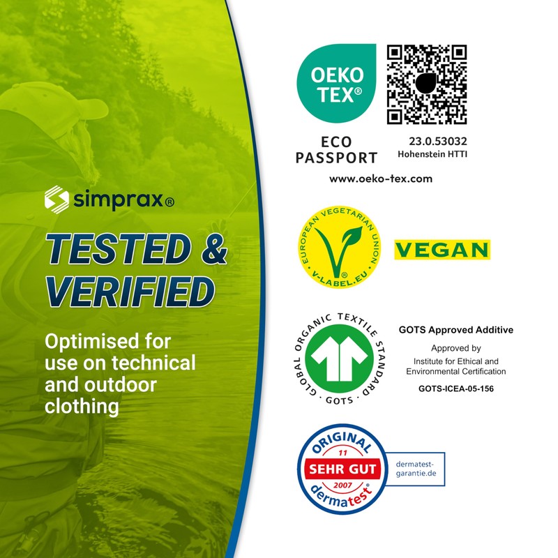 simprax® Textile Waterproof Spray Eco-Friendly & Skin-Safe | Water-Based Waterproofing