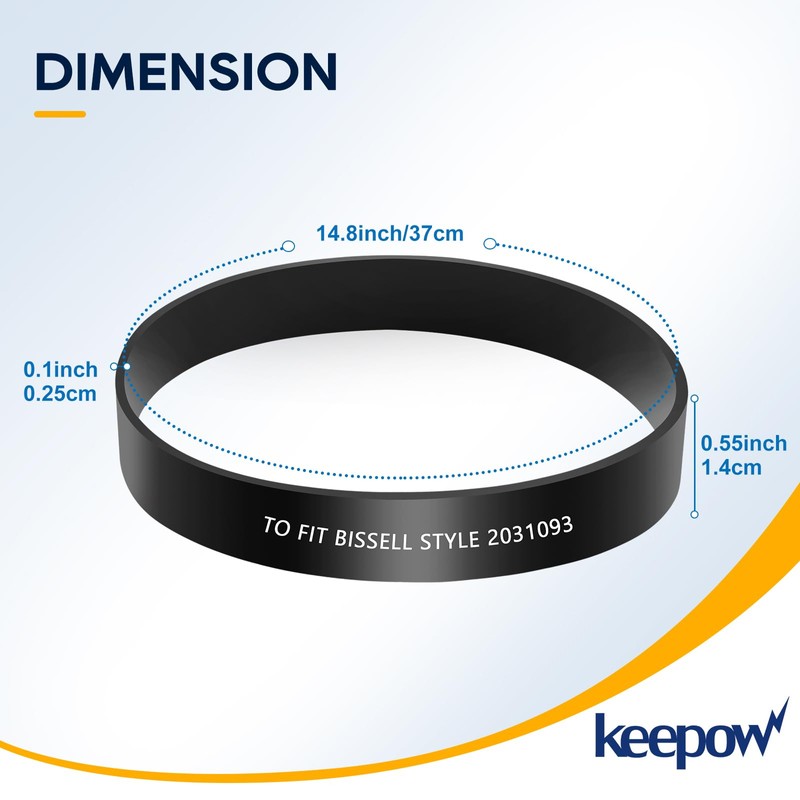 KEEPOW Vacuum Belt for Bissell PowerForce Helix Turbo Vacuum Cleaner