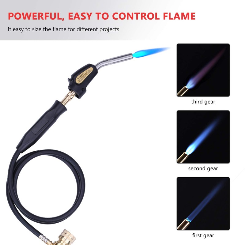 Propane Torch Hand Hose, Mapp Gas Torch,Welding Torch,Hose Length 1.5M/60"-with