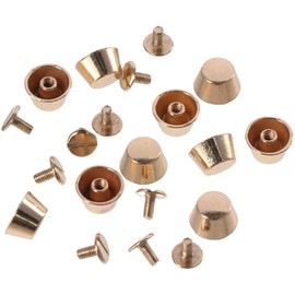 YYlingx 10 Sets Purse Handbag Feet Screw Back Rivets, Gold 12mm Metal Flat Head Studs Brass Screw-Back Spike for DIY Leather Crafts, Purse Handbag