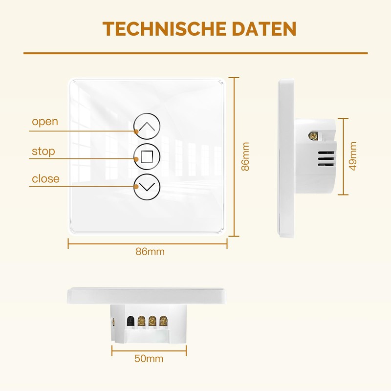 MOES 2.5D Roller Shutter Switch, Smart WiFi with Percentage Adjustment,