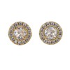 LuckyLy Aretes de Oro 14k para Mujer con Zirconia Cúbica