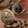 Mini DND Dice Set, Steampunk Bronze Hollow Octopus Pocket Watch