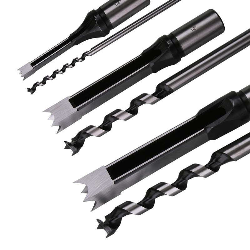 Square Hole Drill Bits for Wood,4pcs Woodworking Square Mortise Drill
